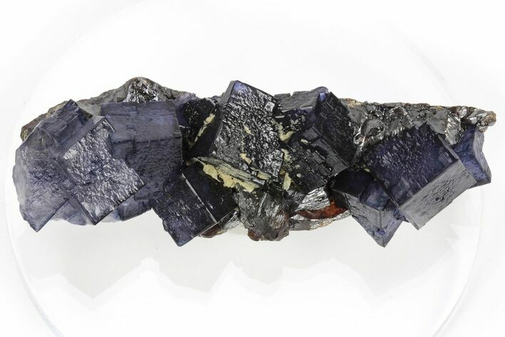 Purple Cubic Fluorite Crystals on Sphalerite - Elmwood Mine #240505
